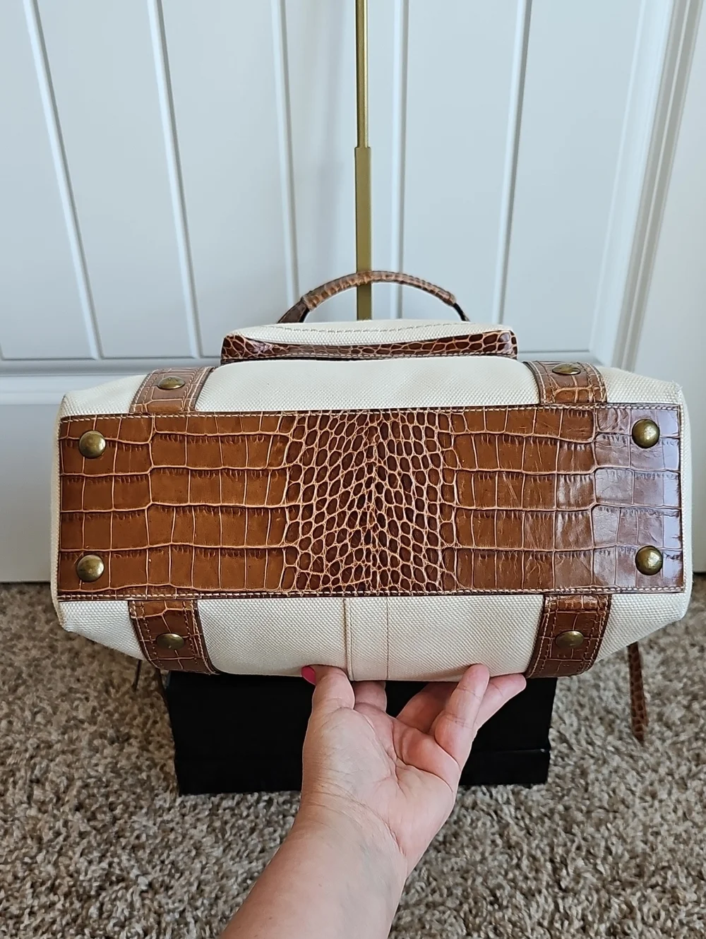 Coach 2006 Vintage Legacy Canvas & Croc Leather Pocket Tote 10648